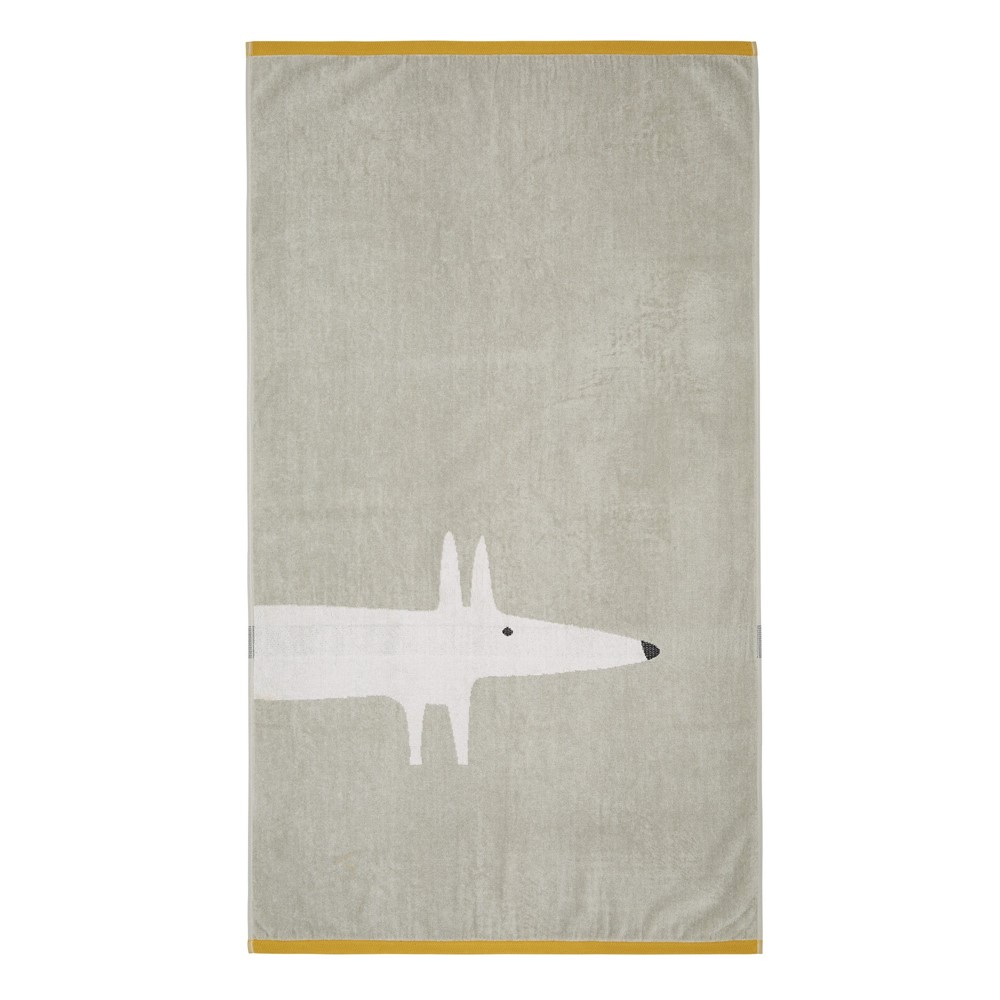 Mr Fox Large Cotton Velour Towels By Scion in Pebble Grey